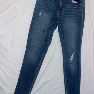 Women's Blue Distressed Jeans